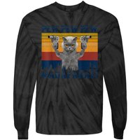 Funny Cat Vintage Pewpewpew Madafakas Cat Crazy Pew Vintage Tie-Dye Long Sleeve Shirt