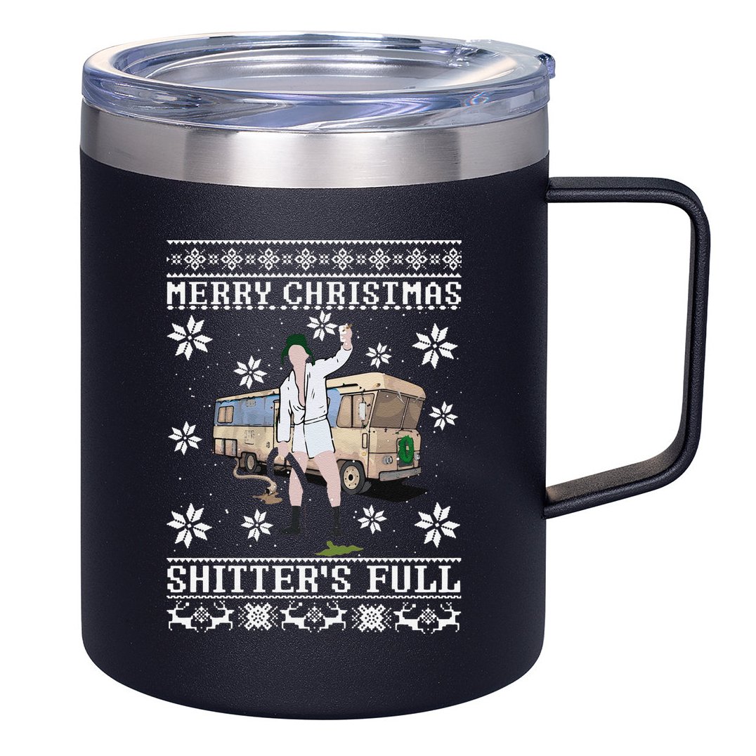 Funny Christmas Vacation Merry Christmas Shitters Full Christmas Ugly 12oz Stainless Steel Coffee Mug