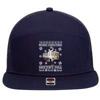 Funny Christmas Vacation Merry Christmas Shitters Full Christmas Ugly 7 Panel Mesh Trucker Snapback Hat