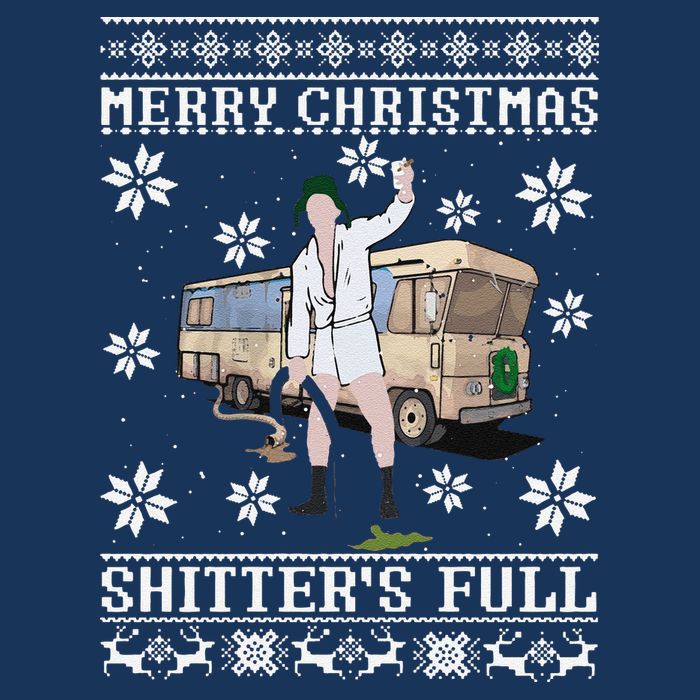 Funny Christmas Vacation Merry Christmas Shitters Full Christmas Ugly 7 Panel Mesh Trucker Snapback Hat