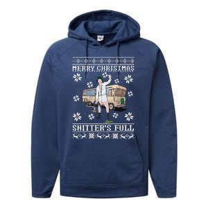 Funny Christmas Vacation Merry Christmas Shitters Full Christmas Ugly Performance Fleece Hoodie