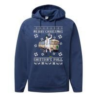 Funny Christmas Vacation Merry Christmas Shitters Full Christmas Ugly Performance Fleece Hoodie