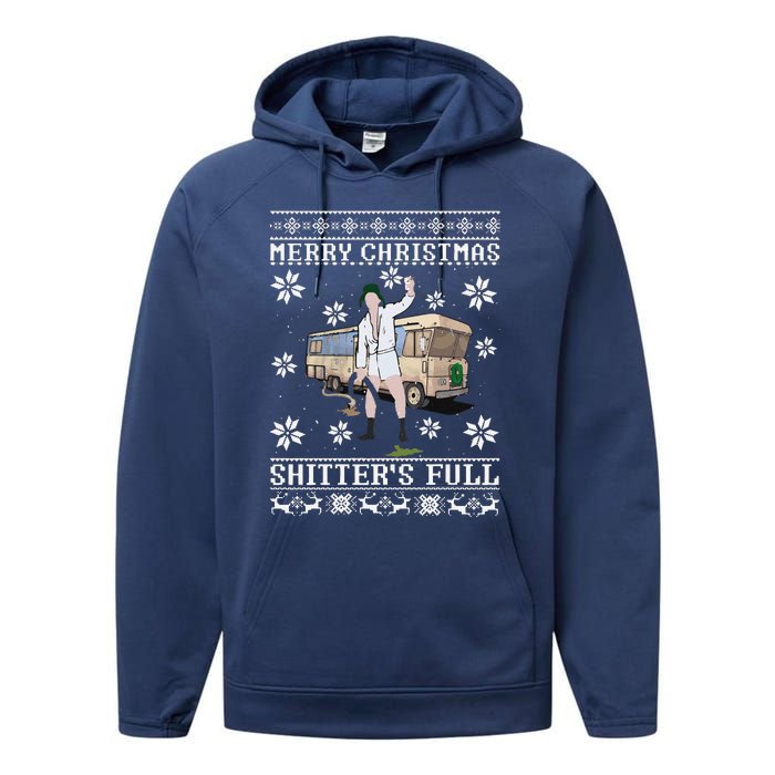 Funny Christmas Vacation Merry Christmas Shitters Full Christmas Ugly Performance Fleece Hoodie