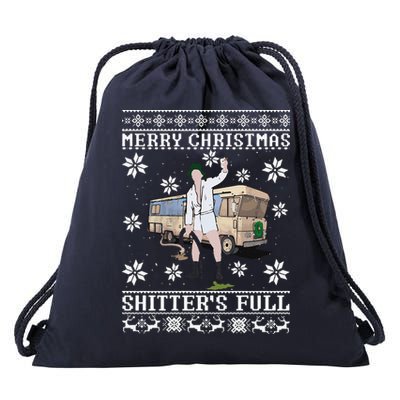 Funny Christmas Vacation Merry Christmas Shitters Full Christmas Ugly Drawstring Bag