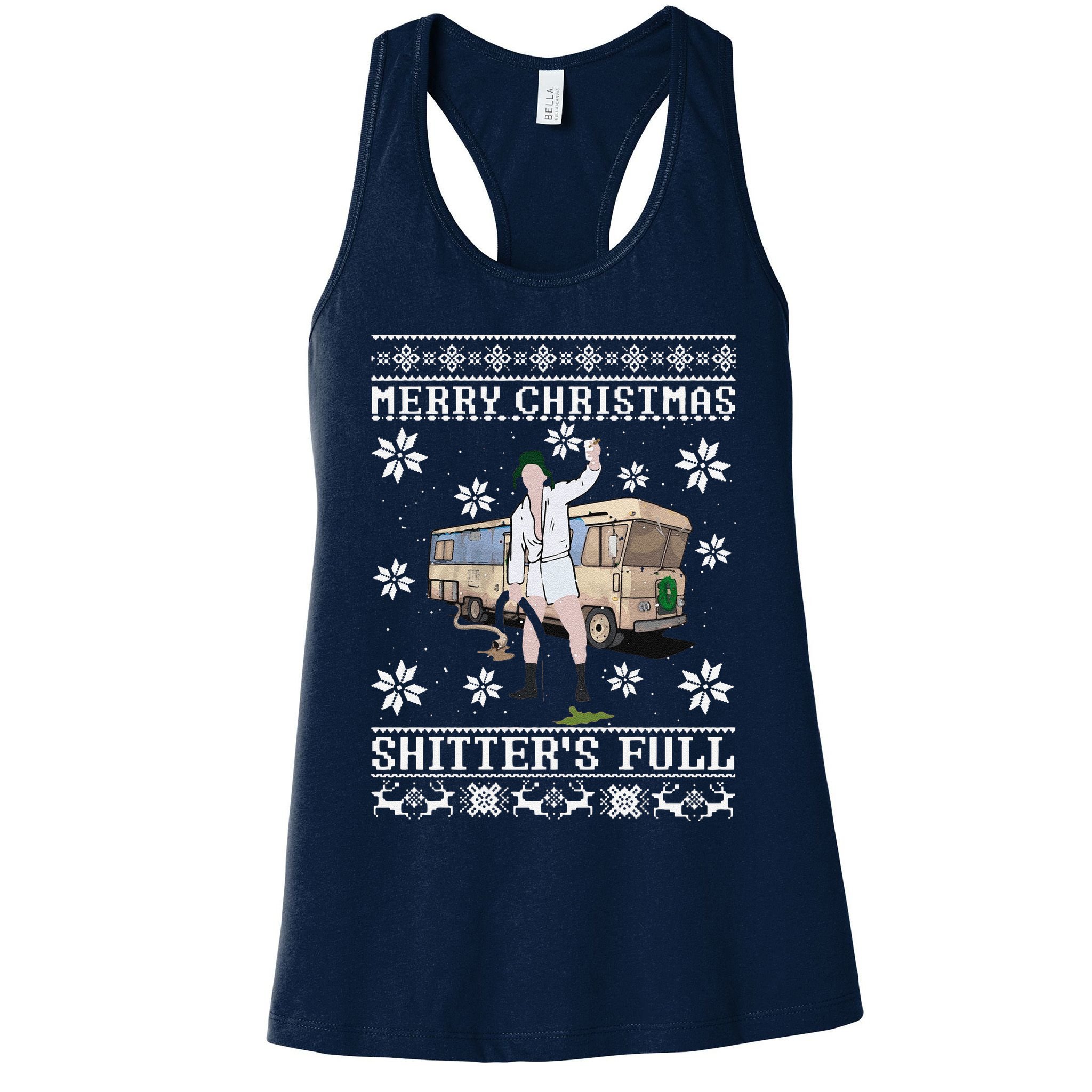 Funny Christmas Vacation Merry Christmas Shitters Full Christmas Ugly Womens Tank Top