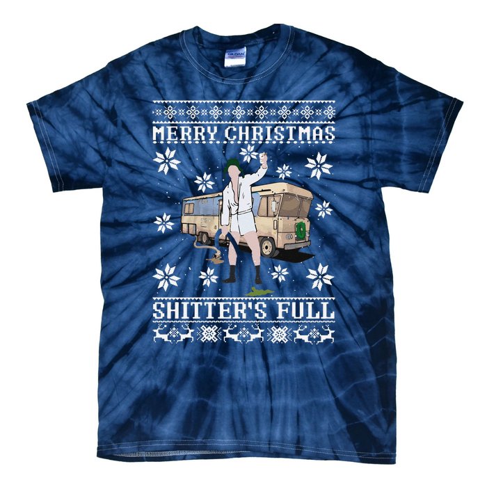 Funny Christmas Vacation Merry Christmas Shitters Full Christmas Ugly Tie-Dye T-Shirt