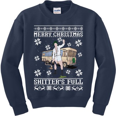 Funny Christmas Vacation Merry Christmas Shitters Full Christmas Ugly Kids Sweatshirt