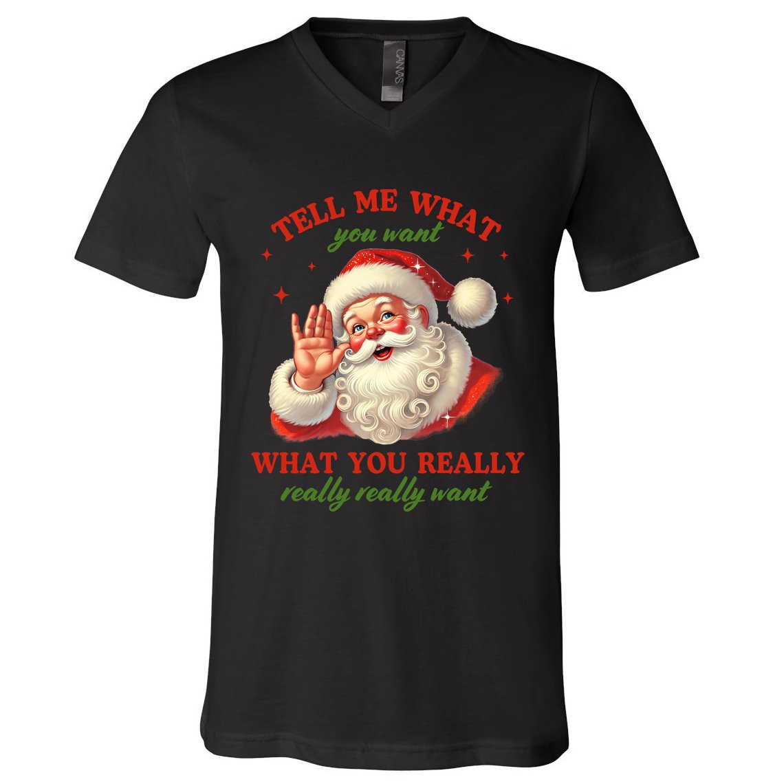 Funny Christmas Vintage Santa V-Neck T-Shirt