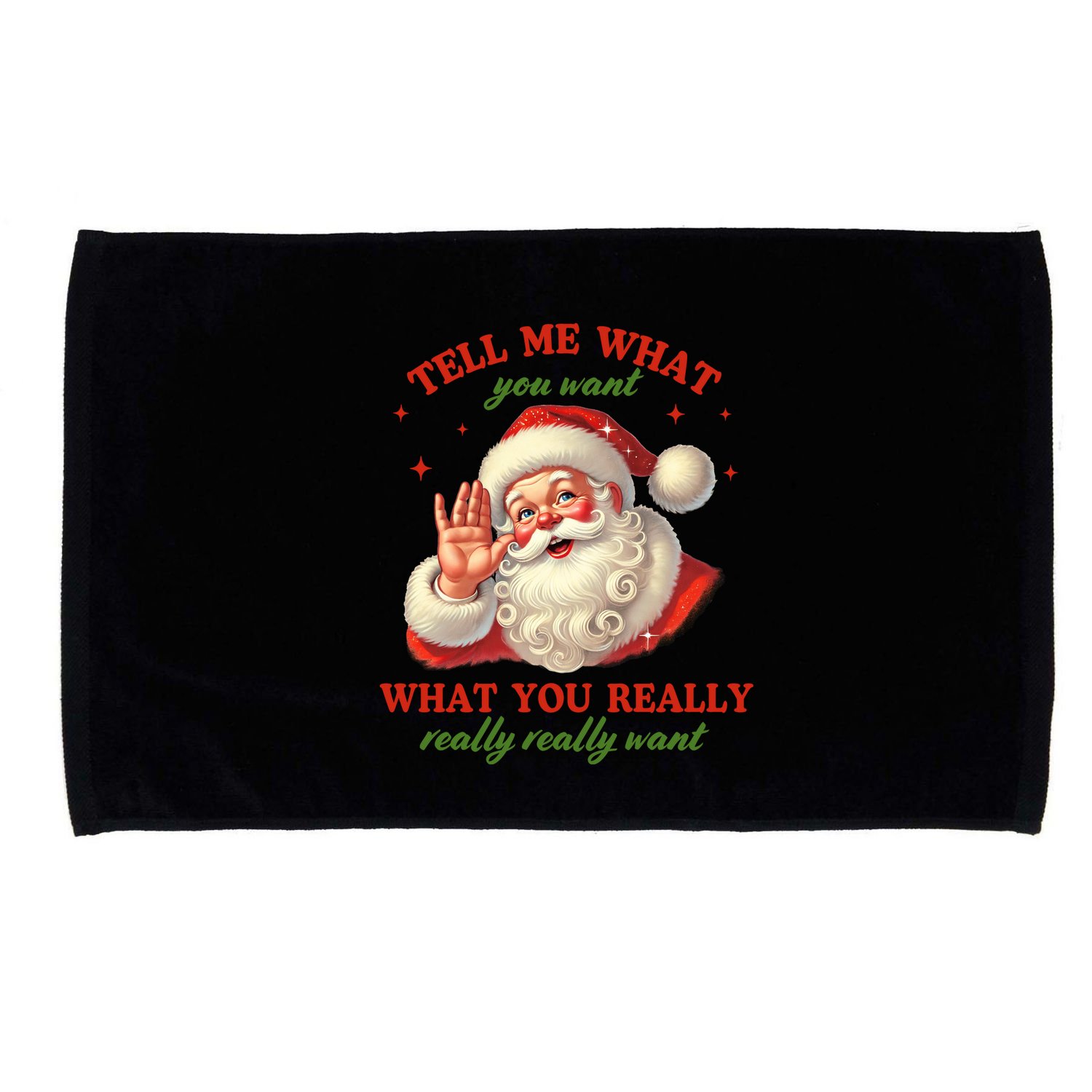 Funny Christmas Vintage Santa Microfiber Hand Towel