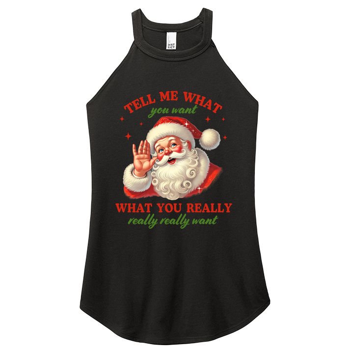 Funny Christmas Vintage Santa Women's Perfect Tri Rocker Tank