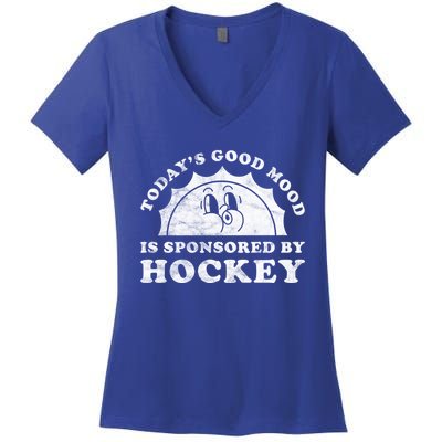 Funny Cute Vintage Retro Hockey Or Hockey Gift Women's V-Neck T-Shirt