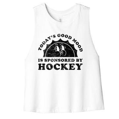 Funny Cute Vintage Retro Hockey Or Hockey Gift Women's Racerback Cropped Tank