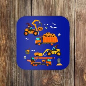 Funny Construction Vehicle Halloween Crane Truck Pumpkin Coaster