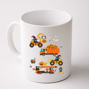 Funny Construction Vehicle Halloween Crane Truck Pumpkin Coffee Mug