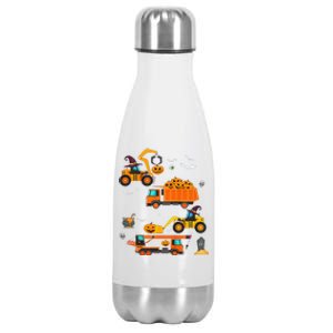 Funny Construction Vehicle Halloween Crane Truck Pumpkin Stainless Steel Insulated Water Bottle