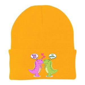 Funny Cute Valentines Day T Rex Dinosaurs Hug Knit Cap Winter Beanie