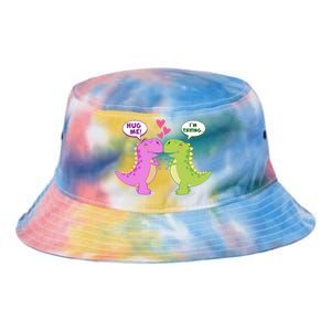 Funny Cute Valentines Day T Rex Dinosaurs Hug Tie Dye Newport Bucket Hat