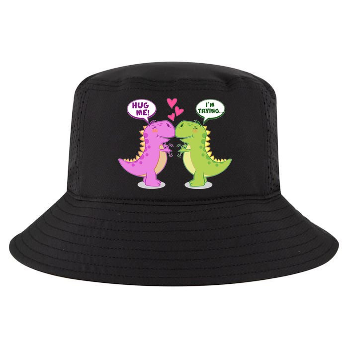 Funny Cute Valentines Day T Rex Dinosaurs Hug Cool Comfort Performance Bucket Hat