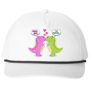 Funny Cute Valentines Day T Rex Dinosaurs Hug Snapback Five-Panel Rope Hat