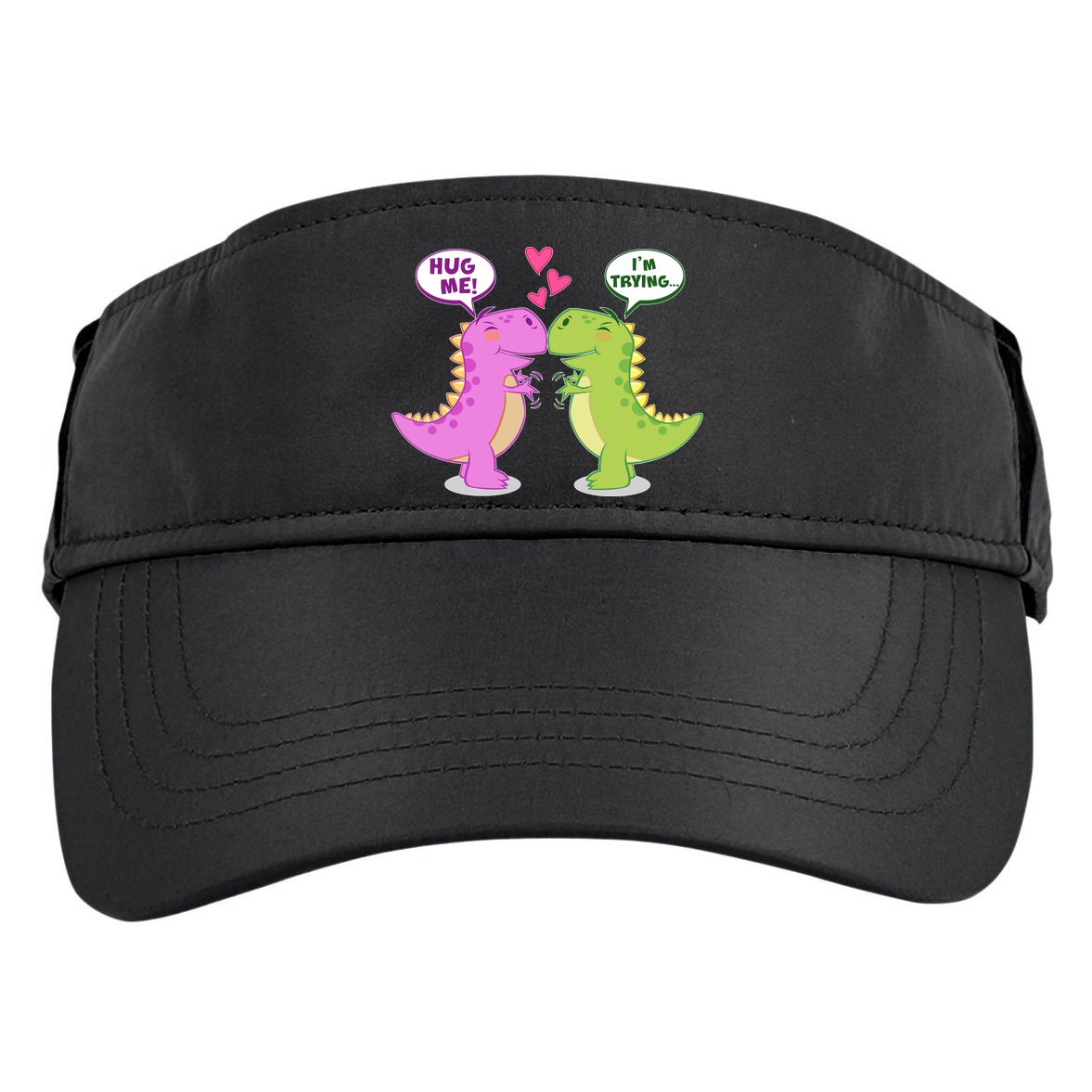 Funny Cute Valentines Day T Rex Dinosaurs Hug Adult Drive Performance Visor
