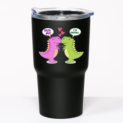 Funny Cute Valentines Day T Rex Dinosaurs Hug Tumbler