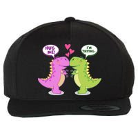 Funny Cute Valentines Day T Rex Dinosaurs Hug Wool Snapback Cap