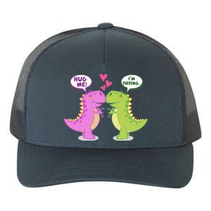 Funny Cute Valentines Day T Rex Dinosaurs Hug Yupoong Adult 5-Panel Trucker Hat