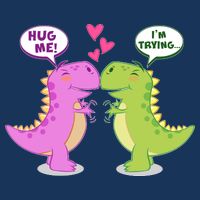 Funny Cute Valentines Day T Rex Dinosaurs Hug Infant Baby Jersey Bodysuit