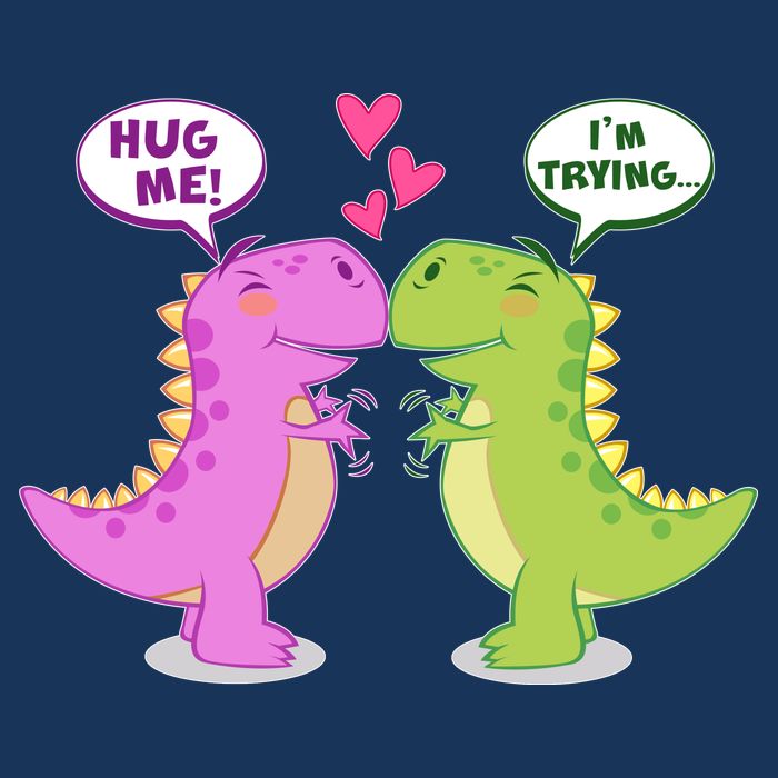Funny Cute Valentines Day T Rex Dinosaurs Hug Infant Baby Jersey Bodysuit
