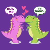 Funny Cute Valentines Day T Rex Dinosaurs Hug Cooling Performance Crew T-Shirt