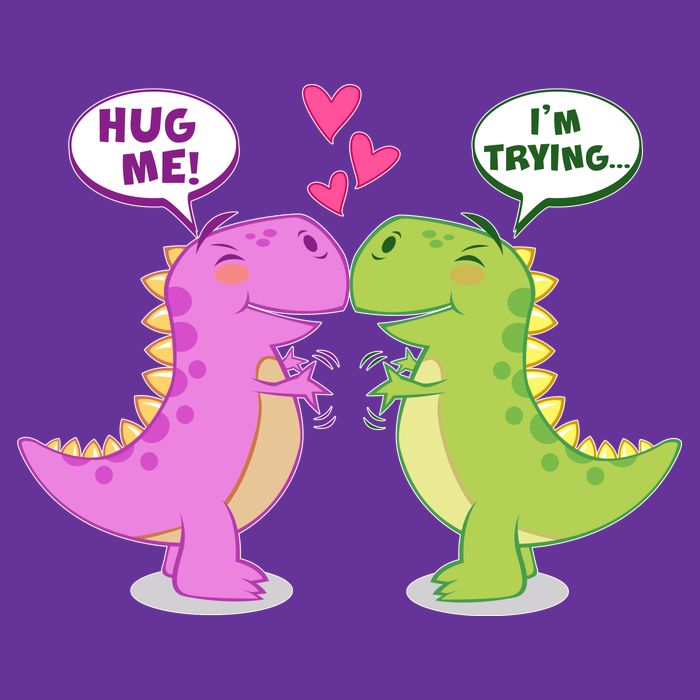 Funny Cute Valentines Day T Rex Dinosaurs Hug Cooling Performance Crew T-Shirt