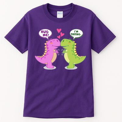 Funny Cute Valentines Day T Rex Dinosaurs Hug Tall T-Shirt