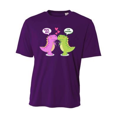 Funny Cute Valentines Day T Rex Dinosaurs Hug Performance Sprint T-Shirt