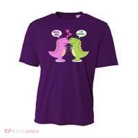 Funny Cute Valentines Day T Rex Dinosaurs Hug Youth Performance Sprint T-Shirt
