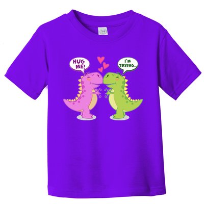 Funny Cute Valentines Day T Rex Dinosaurs Hug Toddler T-Shirt
