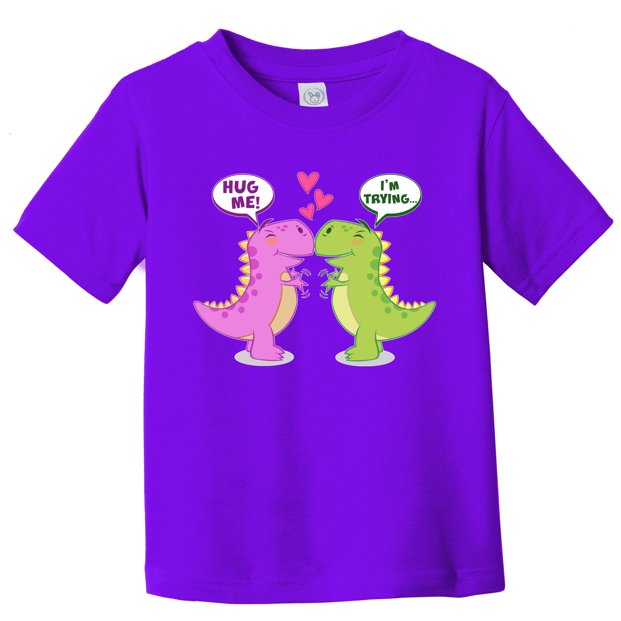 Funny Cute Valentines Day T Rex Dinosaurs Hug Toddler T-Shirt