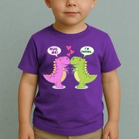 Funny Cute Valentines Day T Rex Dinosaurs Hug Toddler T-Shirt