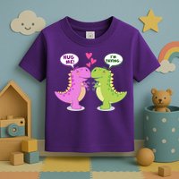Funny Cute Valentines Day T Rex Dinosaurs Hug Toddler T-Shirt