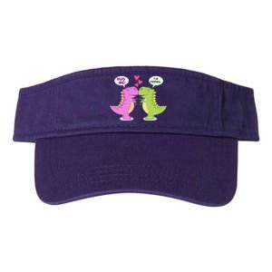 Funny Cute Valentines Day T Rex Dinosaurs Hug Valucap Bio-Washed Visor