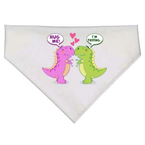 Funny Cute Valentines Day T Rex Dinosaurs Hug USA-Made Doggie Bandana