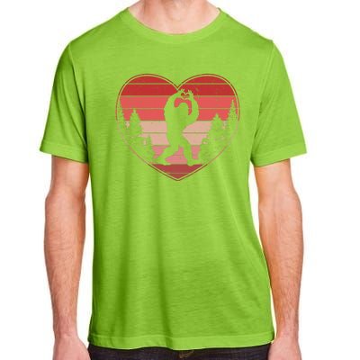 Funny Cute Valentines Day Bigfoot Sasquatch Heart Adult ChromaSoft Performance T-Shirt