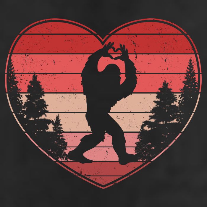Funny Cute Valentines Day Bigfoot Sasquatch Heart Cool Comfort Performance Bucket Hat