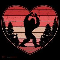 Funny Cute Valentines Day Bigfoot Sasquatch Heart City Backpack