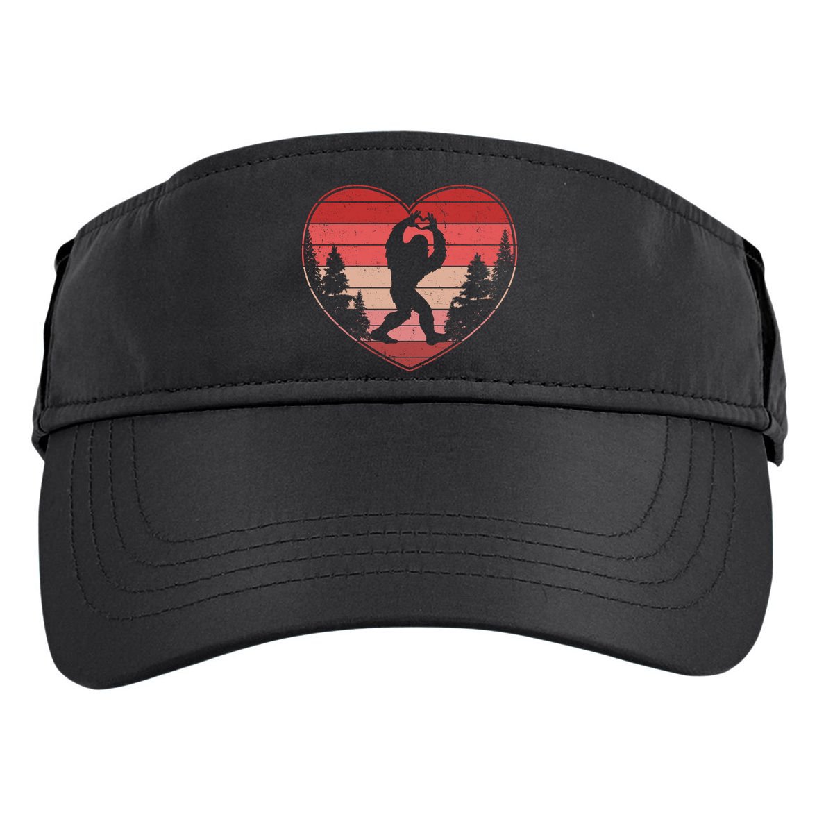 Funny Cute Valentines Day Bigfoot Sasquatch Heart Adult Drive Performance Visor