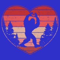 Funny Cute Valentines Day Bigfoot Sasquatch Heart Apron