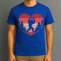 Funny Cute Valentines Day Bigfoot Sasquatch Heart T-Shirt