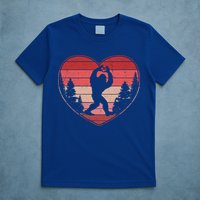 Funny Cute Valentines Day Bigfoot Sasquatch Heart T-Shirt