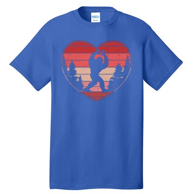 Funny Cute Valentines Day Bigfoot Sasquatch Heart Tall T-Shirt