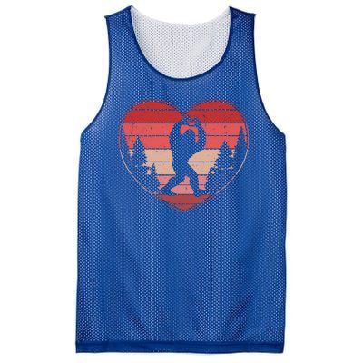 Funny Cute Valentines Day Bigfoot Sasquatch Heart Mesh Reversible Basketball Jersey Tank