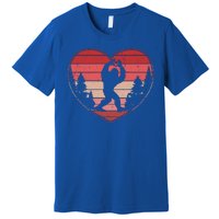 Funny Cute Valentines Day Bigfoot Sasquatch Heart Premium T-Shirt